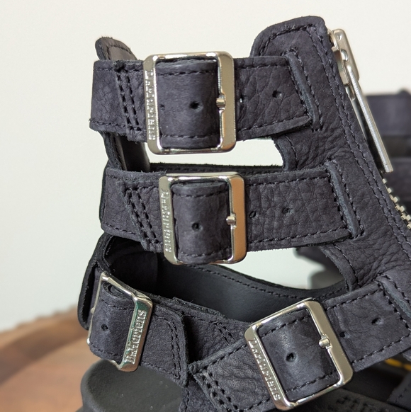 NEW Dr. Martens Olson Tumbled Nubuck Leather Gladiator Zip Sandals W Size 7 - Picture 7 of 9